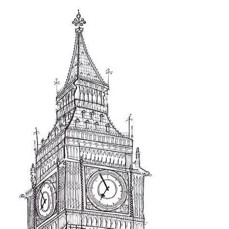 Big Ben Line Drawing Photographic Prints By Adam Regester Redbubble