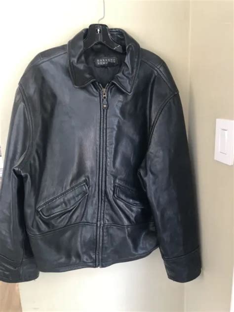Barneys New York Mens Authentic Leather Jacket Full Zip With Pockets