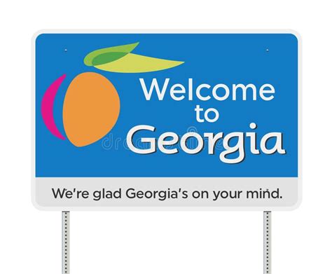 Welcome To Georgia Road Sign Stock Vector Illustration Of Text