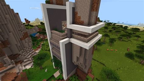 Turned On Of Those Stone Spires Into A Modern Mansion Rminecraft