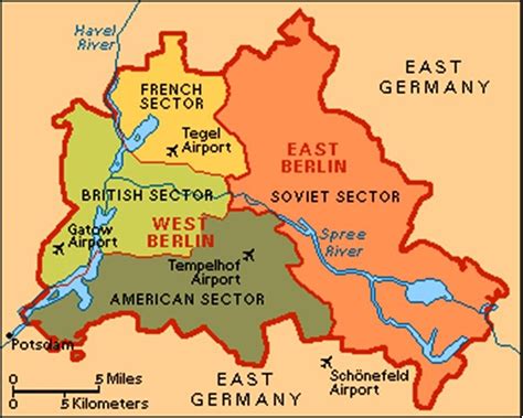Division Of Berlin In 1945 The Three Allied Sectors Combined Within