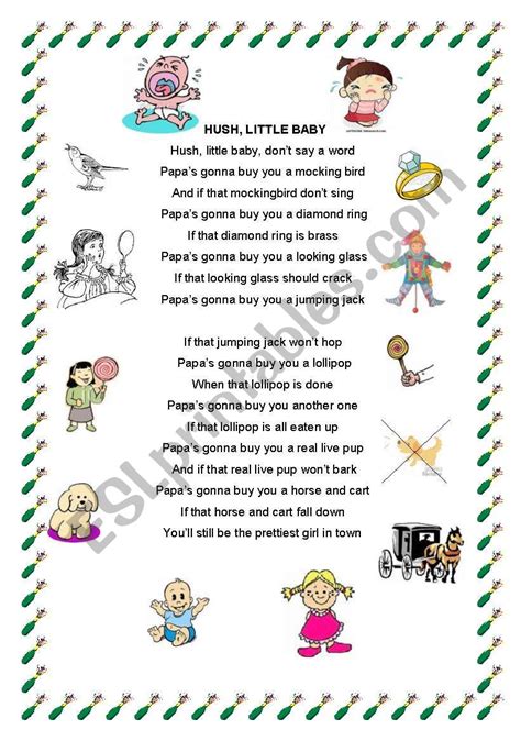 Hush Little Baby Dont Say A Word Nursery Rhyme Lyrics History Video