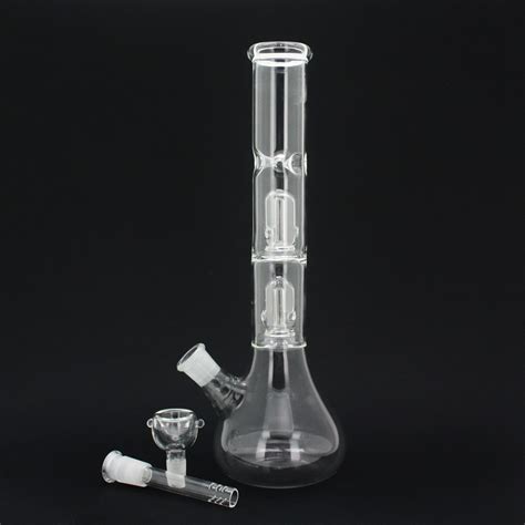 Double Perc Glass In Glass Water Pipe 12 Iai Corporation Wholesale Glass Pipes And Smoking