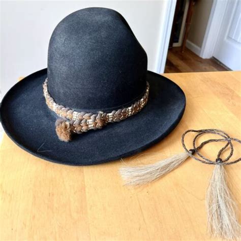 Vintage John B Stetson Company 4x Beaver Black Cowboy Hat W Bands