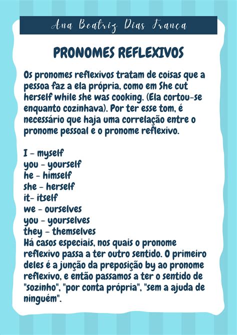 Pronome Reflexivo Ingl S