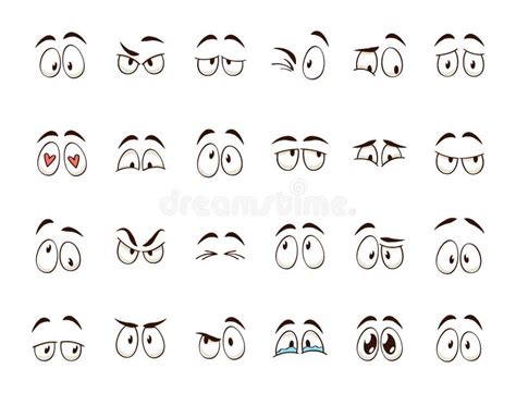 Cartoon Eyes Comic Character Eye Expressions Smiling Crying And