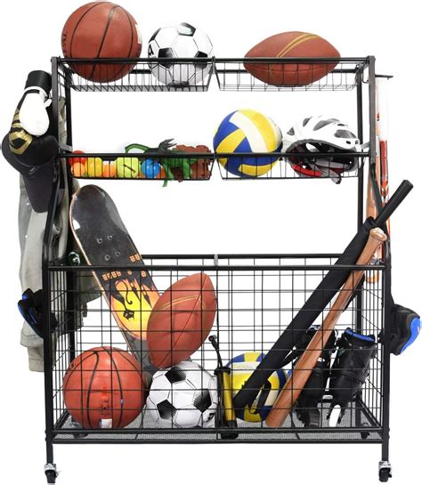 Kinghouse Sports Equipment Organizer For Kids Ball Storage Rack