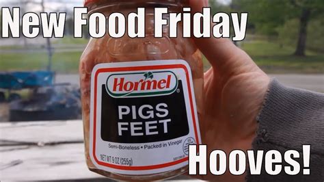 New Food Friday Taste Test Pickled Pigs Feet And Pork Skins Youtube