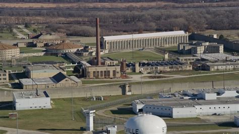 4k Stock Footage Aerial Video Of Orbiting Stateville Correctional