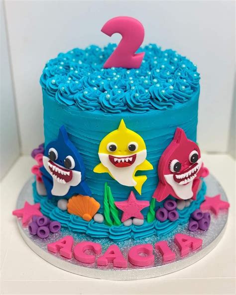 Rochelle 💙💙💘 On Instagram “acacias ‘baby Shark Birthday Cake 🦈by The