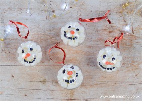 Fun Christmas Craft Marshmallow Snowman Baubles