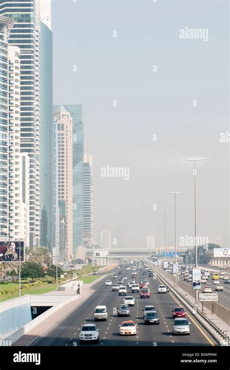 Sheikh Zayed Road In Dubai Stock Photo Alamy