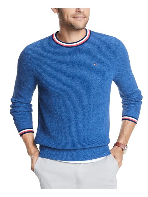 Tommy Hilfiger Tommy Hilfiger Mens Blue Long Sleeve Crew Neck Classic