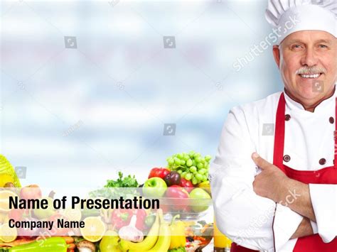 Professional Chef Man With Vegetables Powerpoint Template