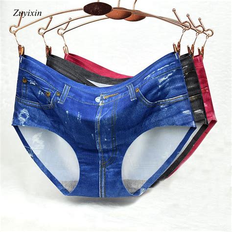 Zuyixin 3d Simulation Jeans Seamless Underwear New Panties Soft Silk