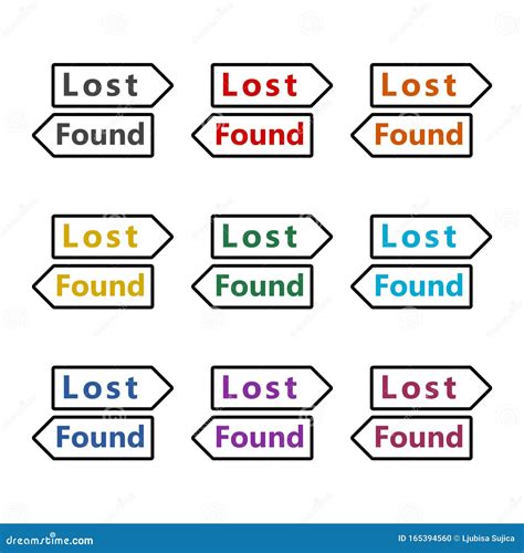 Lost And Found Sign On White Background Stock Vector Illustration Of