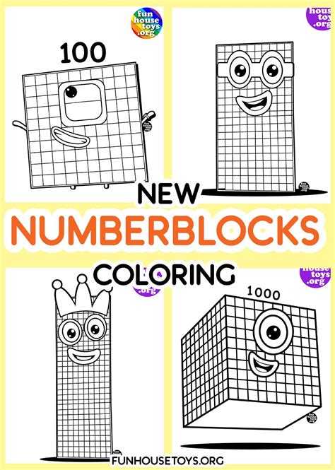 Numberblock 100 Coloring Pages Color By Number Printable