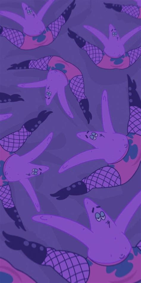 Patrick Star Fishnets Meme Wallpapers Purple Spongebob Background