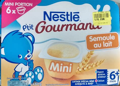 P tit Gourmand Mini Semoule au Lait Nestlé g