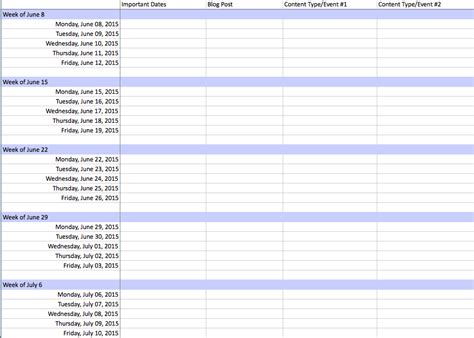 Excel Templates Content Calendar Template Excel