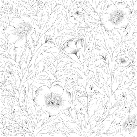 Buy Monochrome Floral Wallpaper Free Us Shipping At