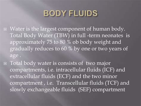 human body fluid compartments ppt