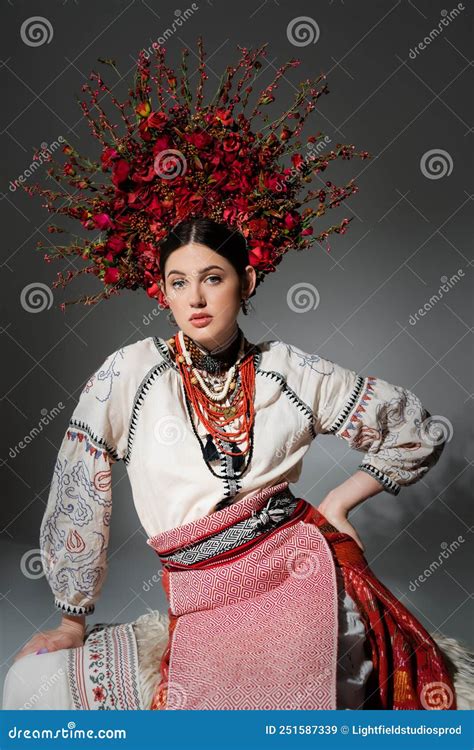 Pretty Ukrainian Woman In Traditional Clothes Stock Image Image Of