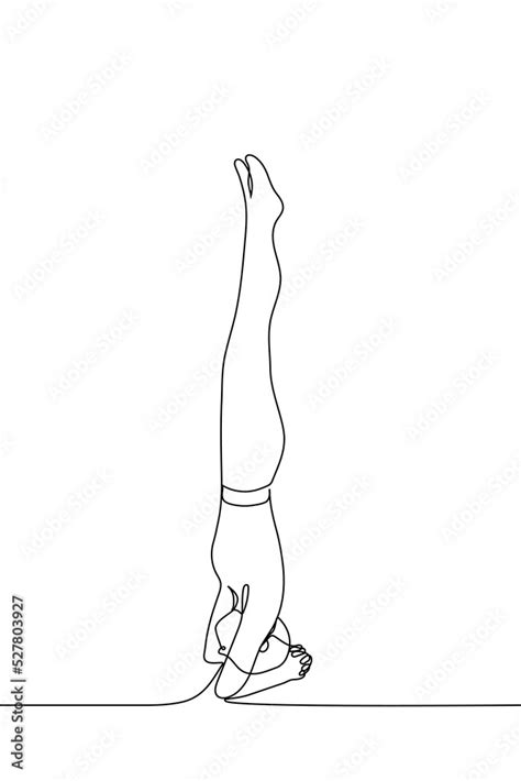 Woman Standing With Her Head Down In A Forearm Stand Vector Drawing