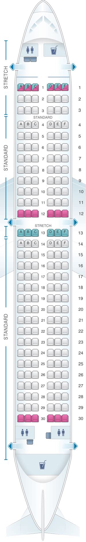Seat Map Frontier Airlines Airbus A320 180pax Asiana Airlines Air