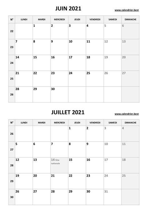 Calendrier De Juin Et Juillet 2021 Calendrier Lunaire Images