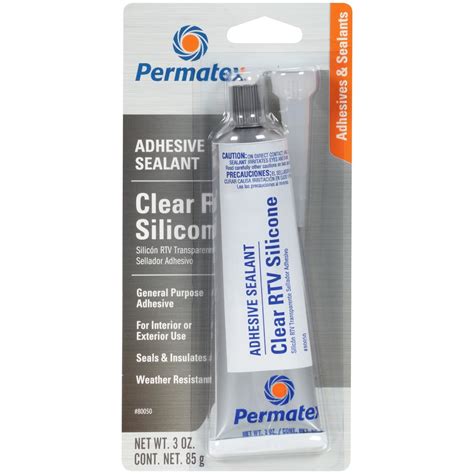 Permatex Clear Rtv Silicone Multi Purpose Adhesive Sealant 3 Oz