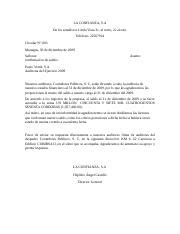 CARTA CONFIRMACION DE PROVEEDORES Docx LA CONFIANZA S A De Los