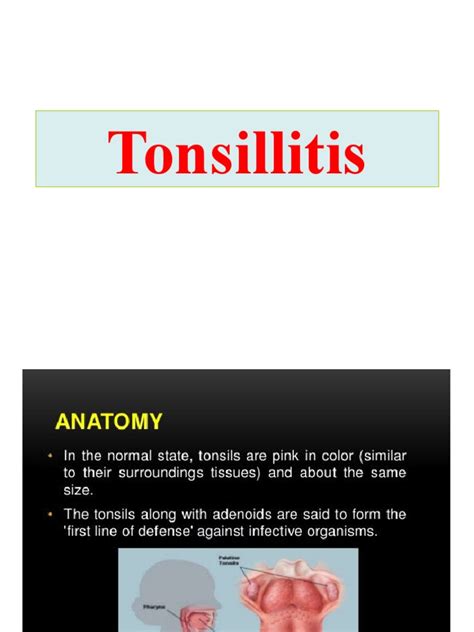 Tonsillitis 1 Pdf Medical Specialties Diseases And Disorders