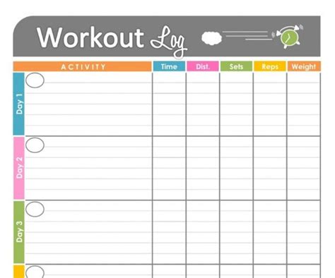 Personal Training Workout Log Template Personal Training Workouts