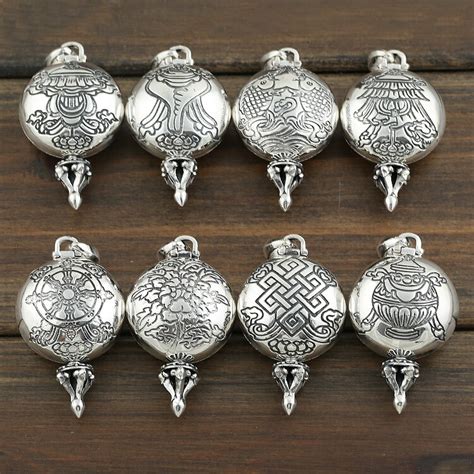 Buy 925 Silver Tibetan Symbols Gau Pendant Buddhist