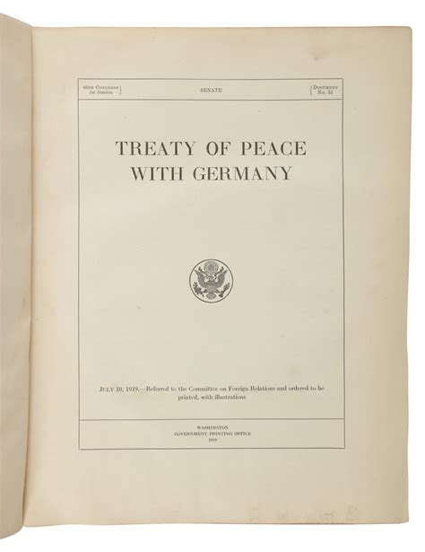 Treaty Of Versailles Senator Hiram Johnsons Copy Of The Treaty