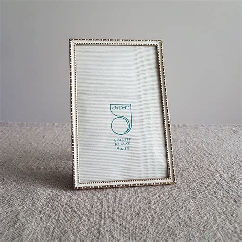 3 12 X 5 12 White And Gold Metal Picture Frame Etsy Metal