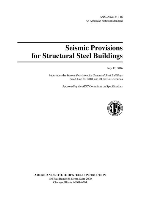 Seismic Provisions For Structural Steel Buildings Civily