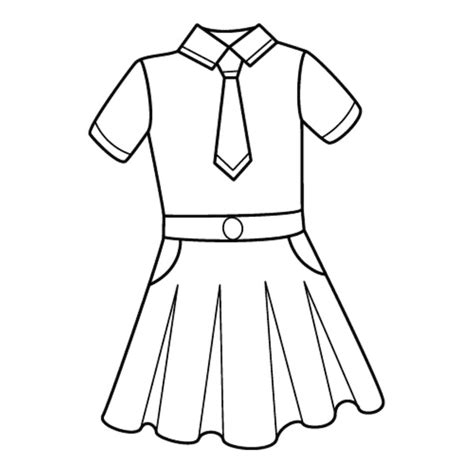Premium Vector Girls School Uniformsa Blouse With A Tie And A Skirt