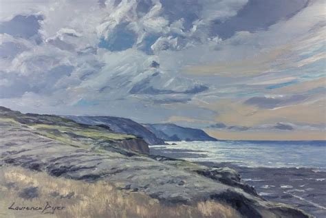 Lawrence Dyer Widemouth Bay Looking West Oil 23 X 34 Cm £500