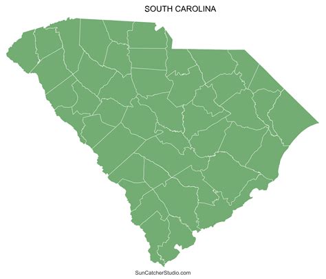 South Carolina County Map Printable State Map With County Lines Diy Projects Patterns