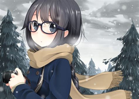 Anime Girl Glasses Book