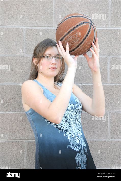 Female Basketball Player Outdoors Stock Photo Alamy