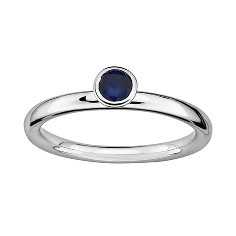 Stacks And Stones Sterling Silver Lab Created Sapphire Stack Ring