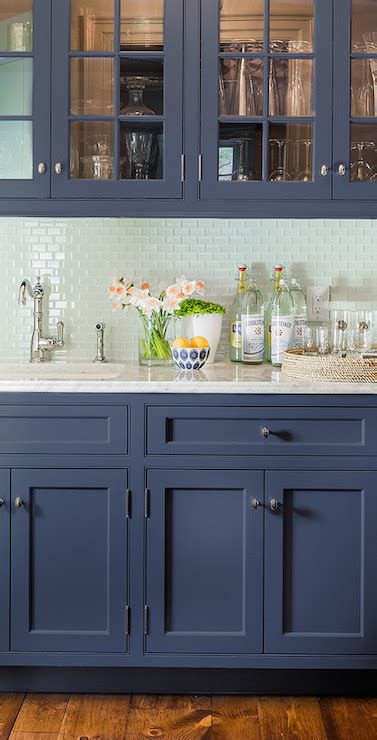 What wall colors will you want to go with the cabinets? Blue Kitchen Cabinets - Transitional - Kitchen - Farrow ...