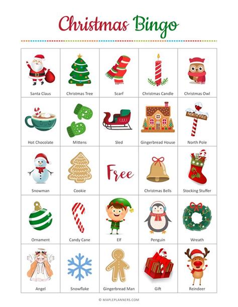 Christmas Bingo Game Printable Christmas Bingo Christmas Bingo Game