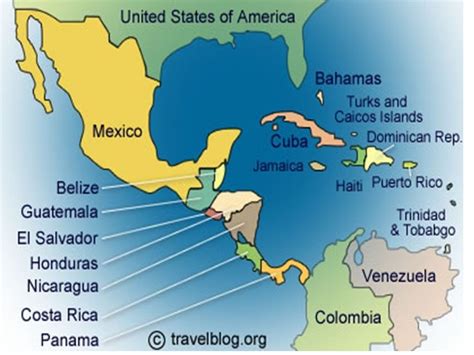 Map Of Mexico And Central America Map Of Central America And The