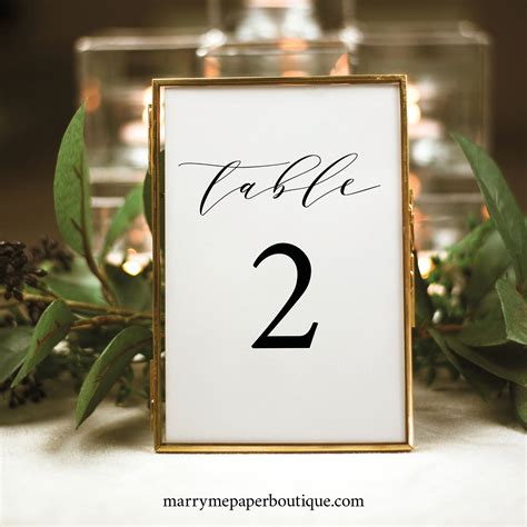 Wedding Table Number Template Try Before Purchase Editable Template Elegant Table Numbers