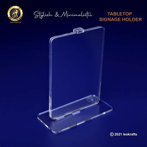 Transparent Acrylic Tabletop Signage Holder For Advertising At Best