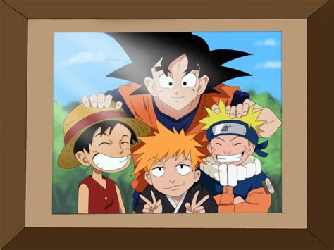 Goku Luffy Ichigo Y Naruto Anime Anime Crossover Bleach Anime